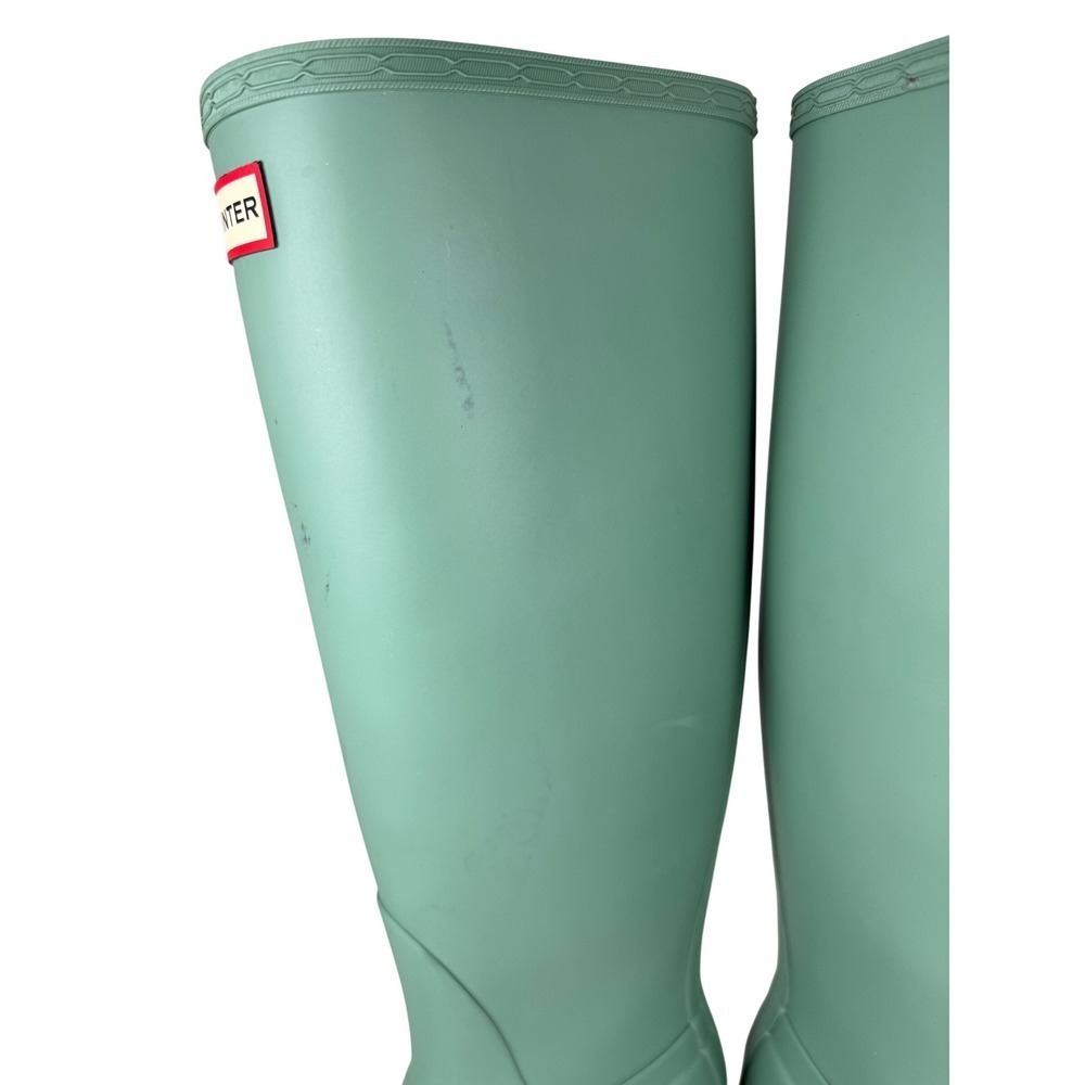 Hunter Original Tall Waterproof Rain Boots, Matte Sage, Size 5 - Picture 8 of 13